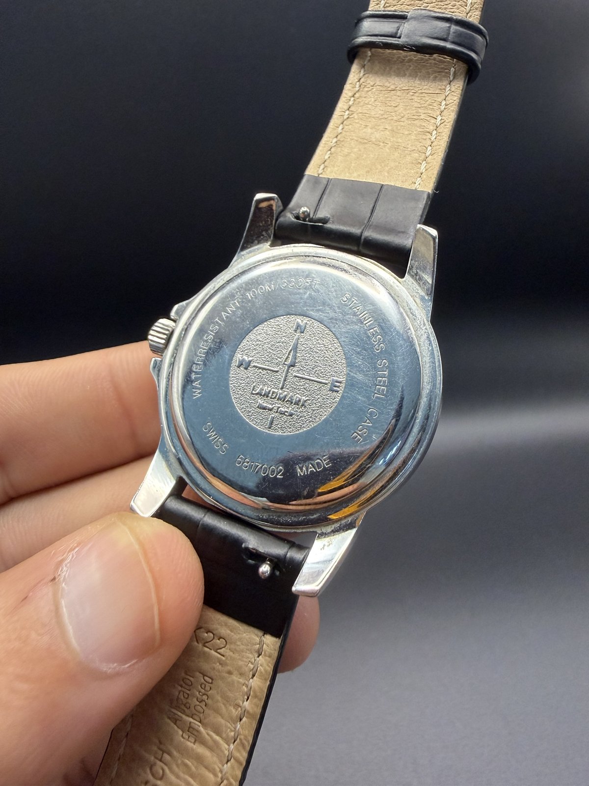 Caseback of the Revue Thommen Landmark, stainless steel, number 5817002